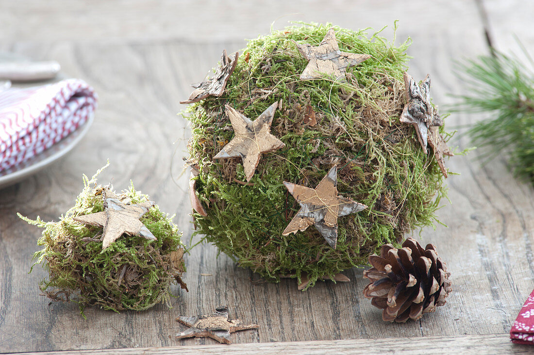 Christmas table decoration on the terrace