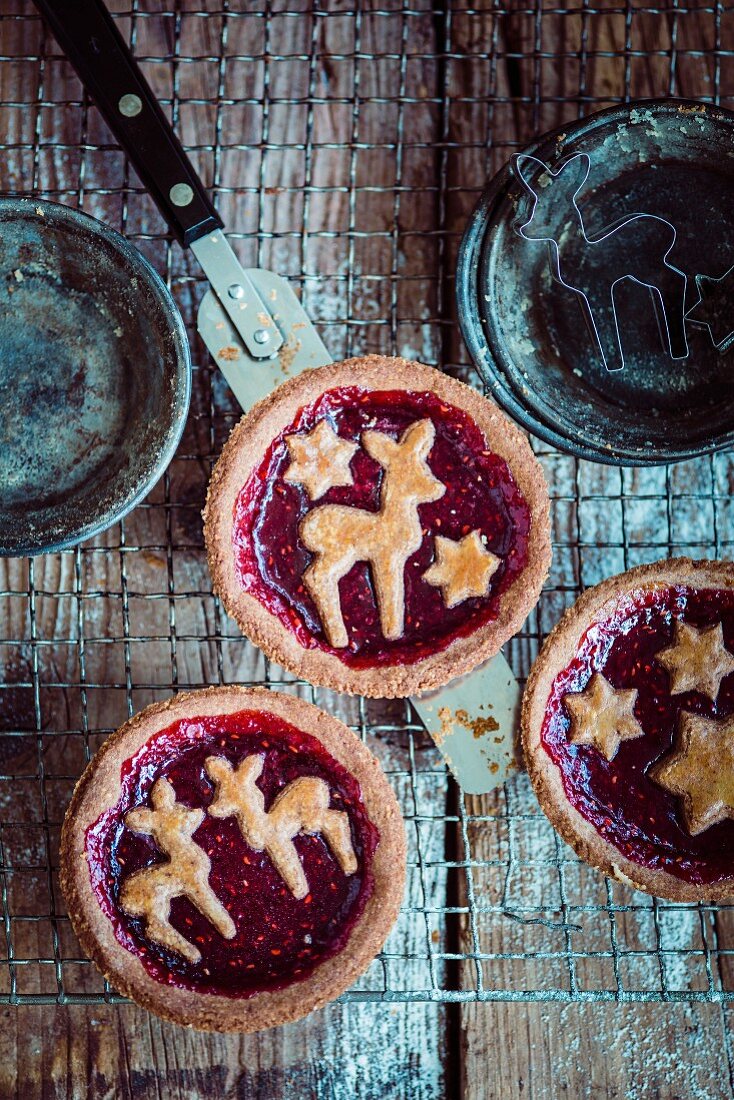 Linzer tarts (almond pastry topped with raspberry jam from Austria)