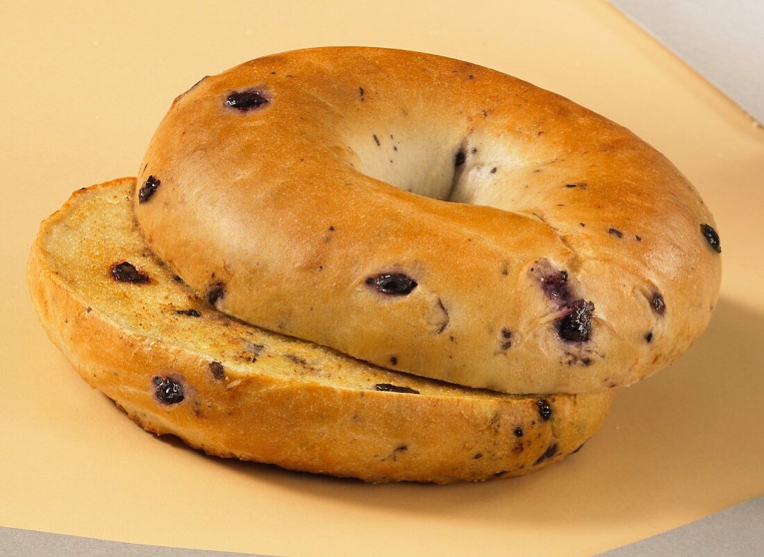 Toasted blueberry bagel