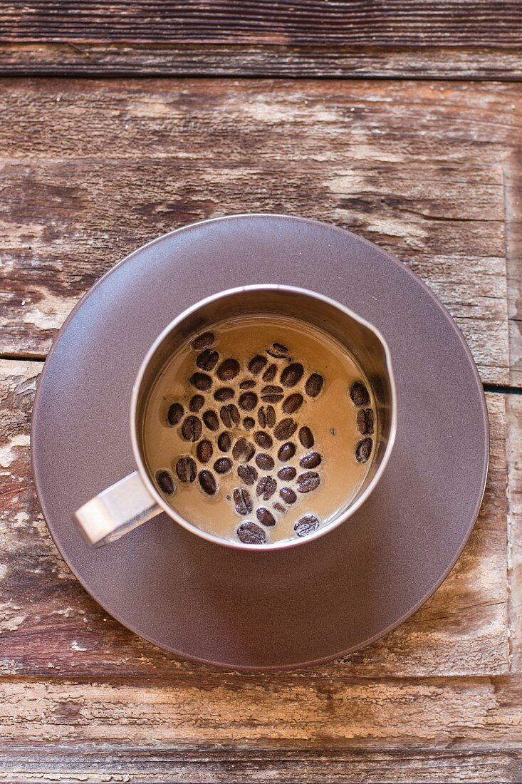 Coffee with coffee beans