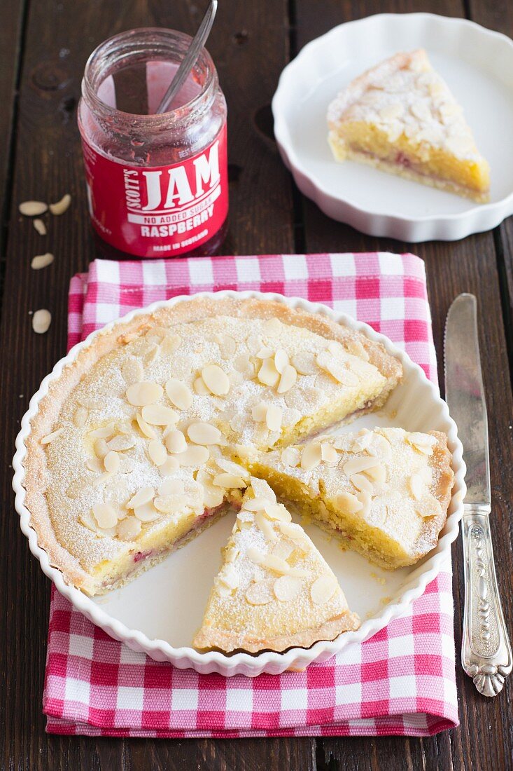 Bakewell Tart mit Himbeermarmelade (England)