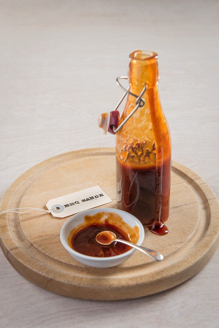Home made bbq sauce in a bottle