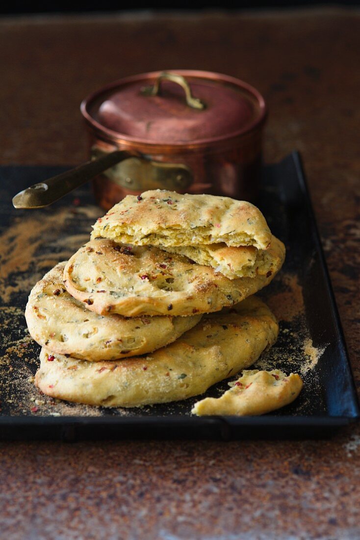 A stack on unleavened bread