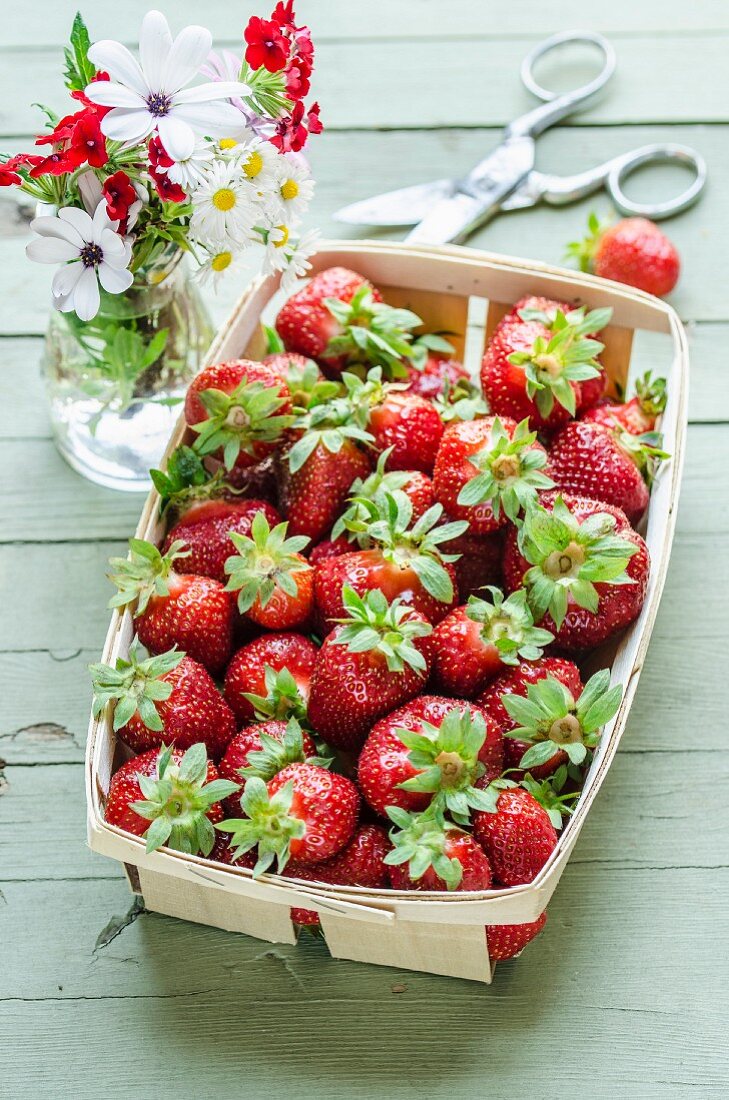 Erdbeeren in Spankörbchen