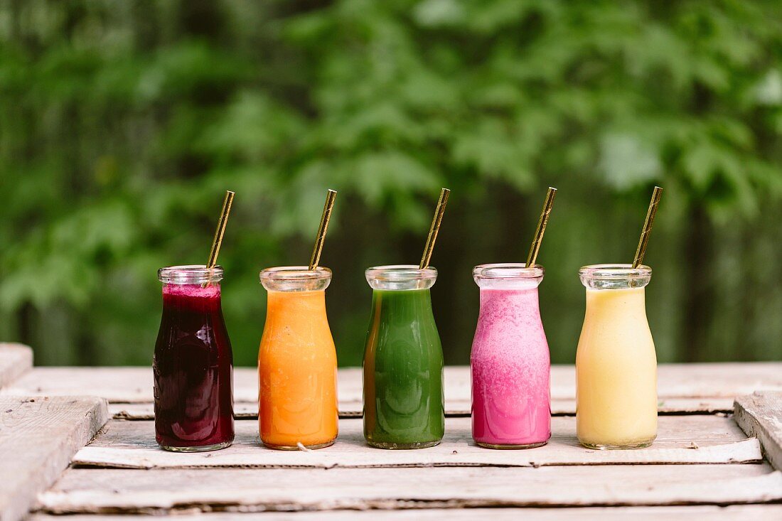 Fresh colorful smoothies
