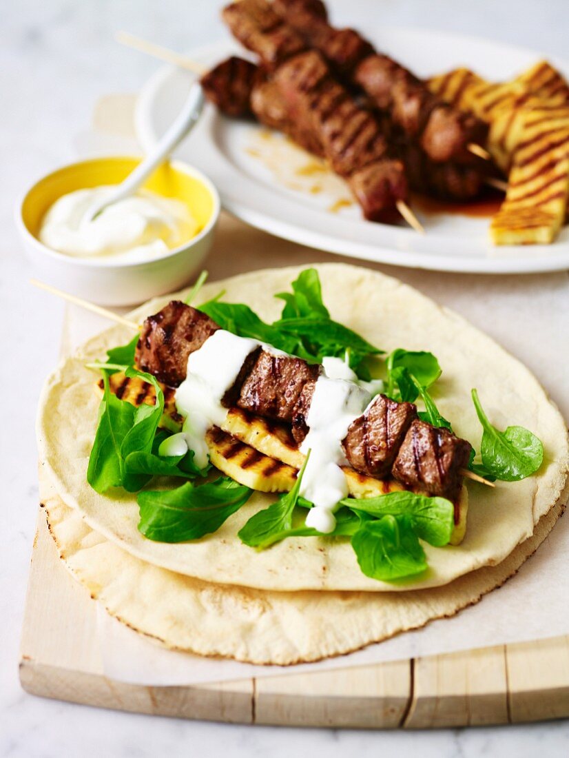 Lamb halloumi wraps