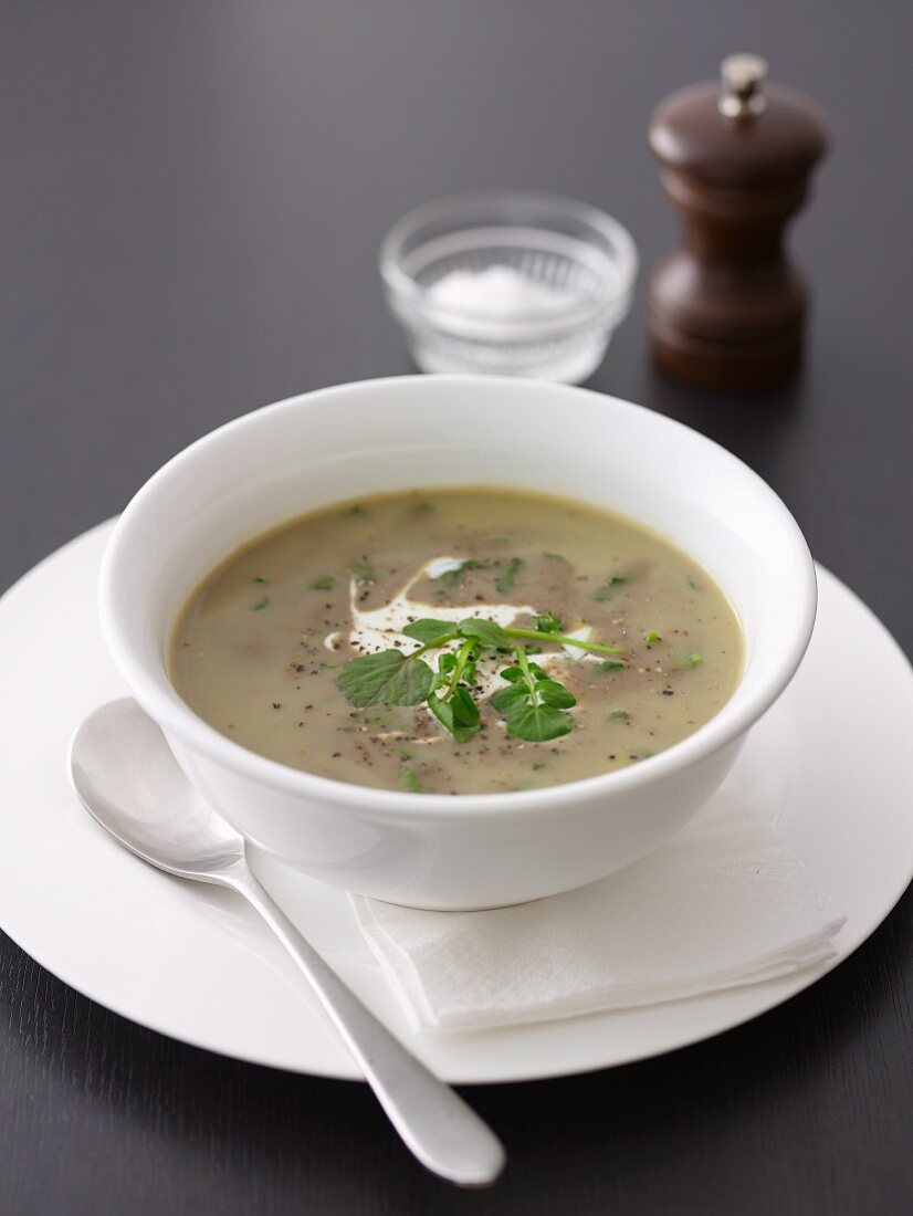 Linsen-Knoblauch-Suppe mit Joghurt