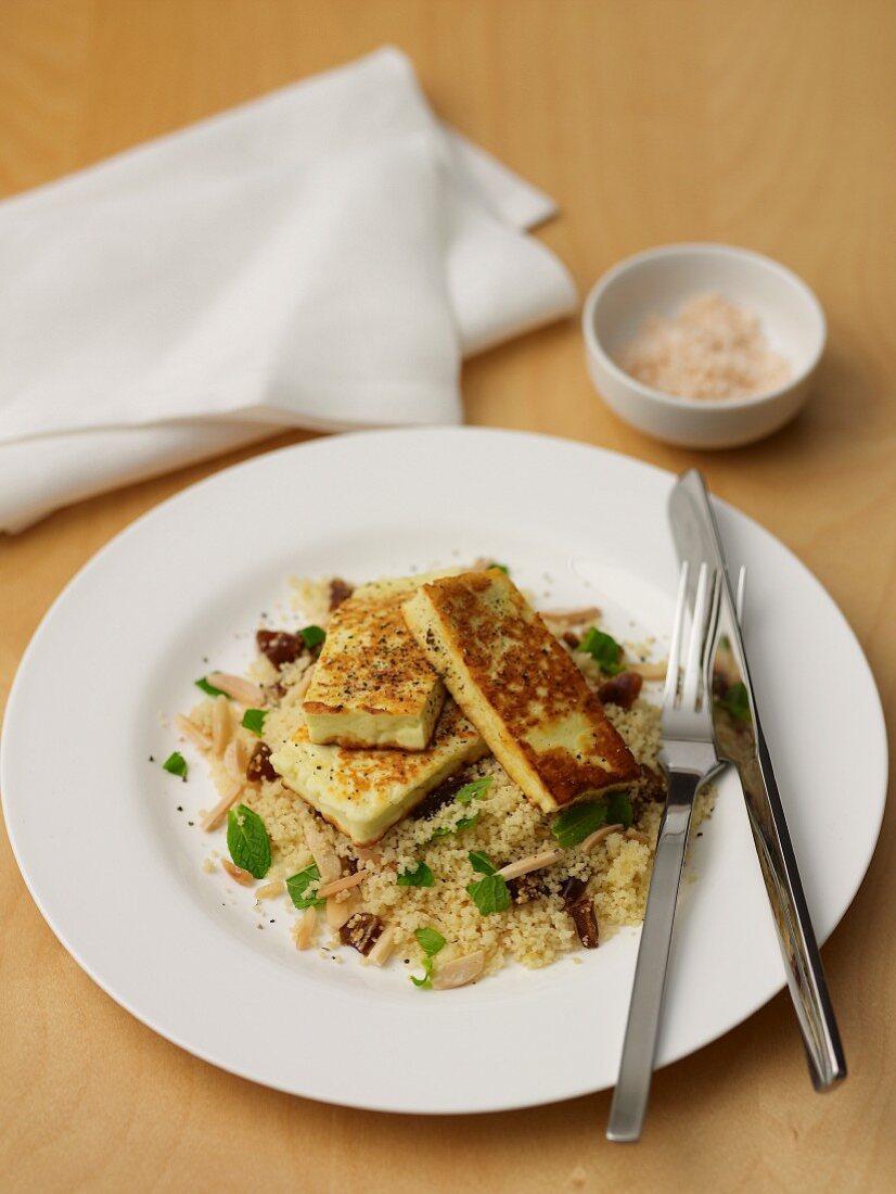 Couscous Salad with Haloumi