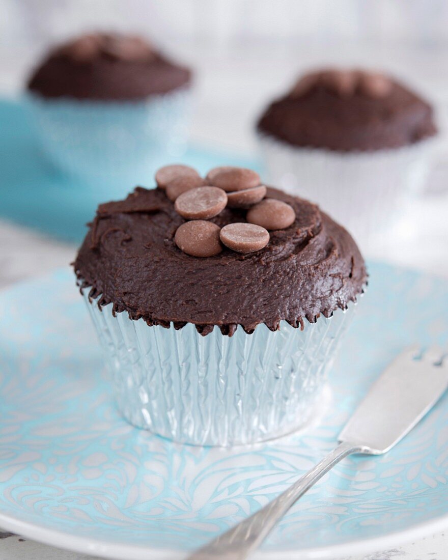 Double chocolate chip cupcake