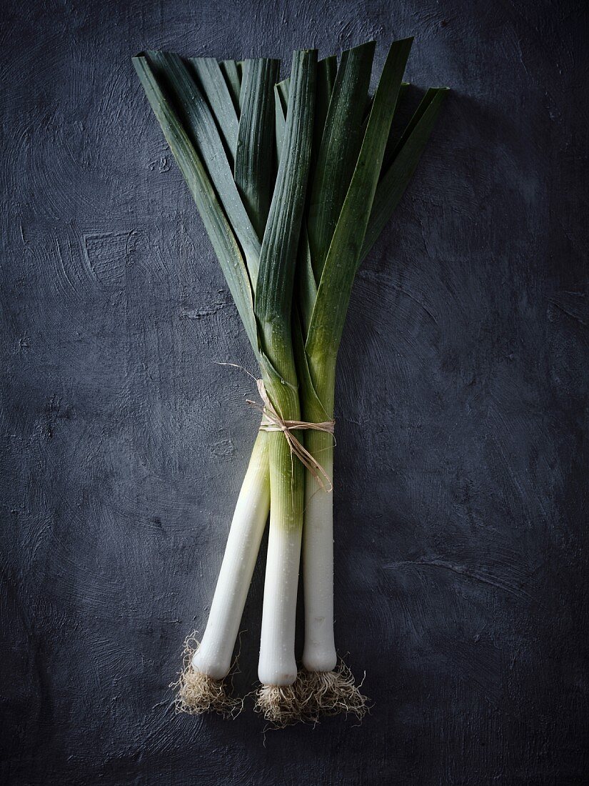 A bundle of leeks