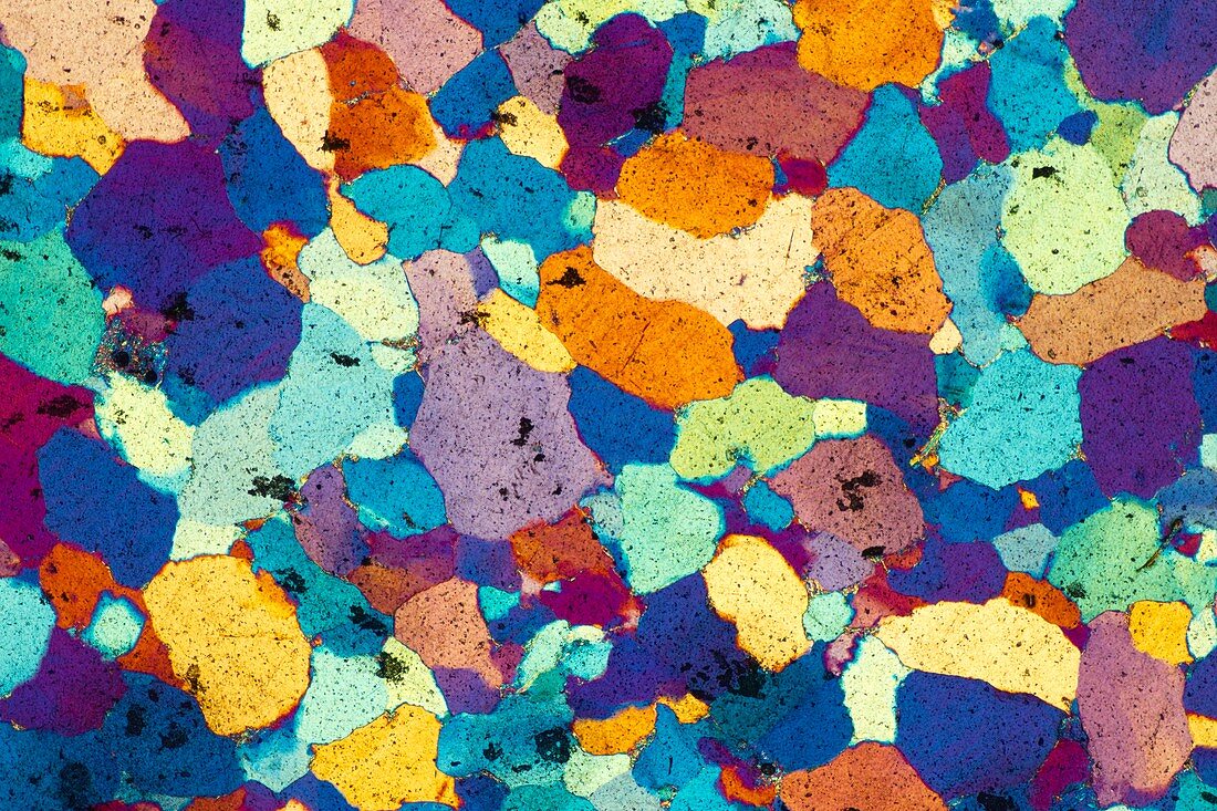 Quartzite mineral, light micrograph