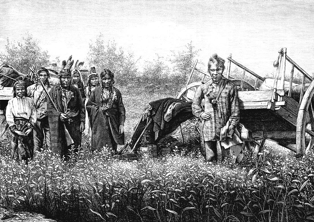 19th Century Ojibwe people, illustration