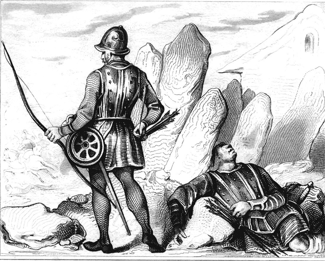 15th Century English archer, 19th Century illustration