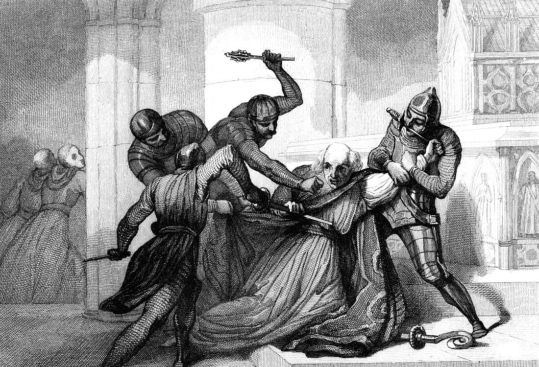 Murder of Thomas Becket, 19th Century illustration