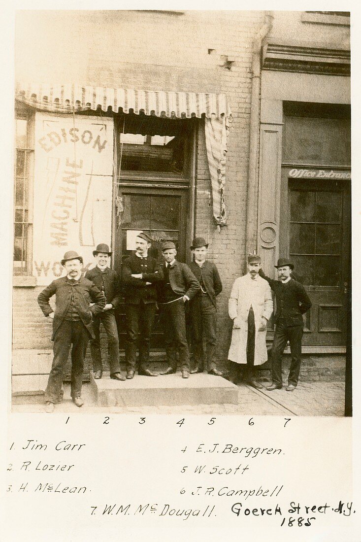 Tesla's work colleagues, 1885