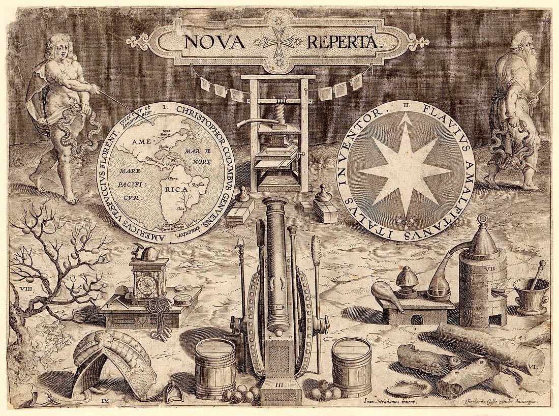 Title page of 'Nova Reperta', 16th century