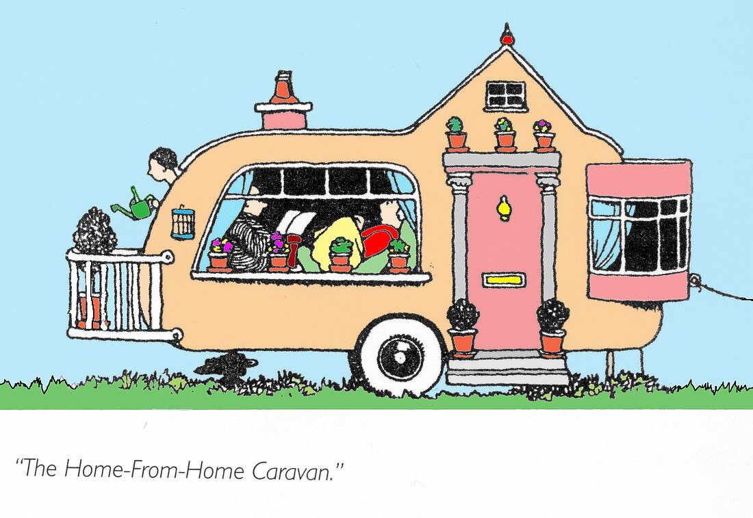 The home from home caravan by W. Heath Robinson