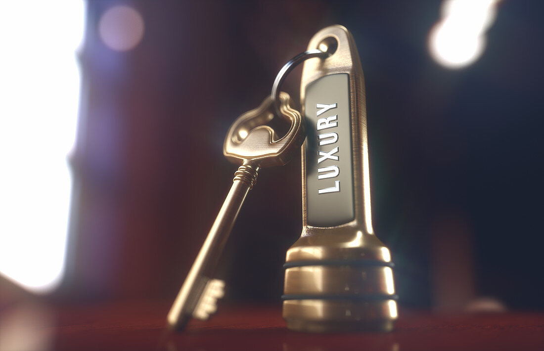 Hotel key on fob, illustration
