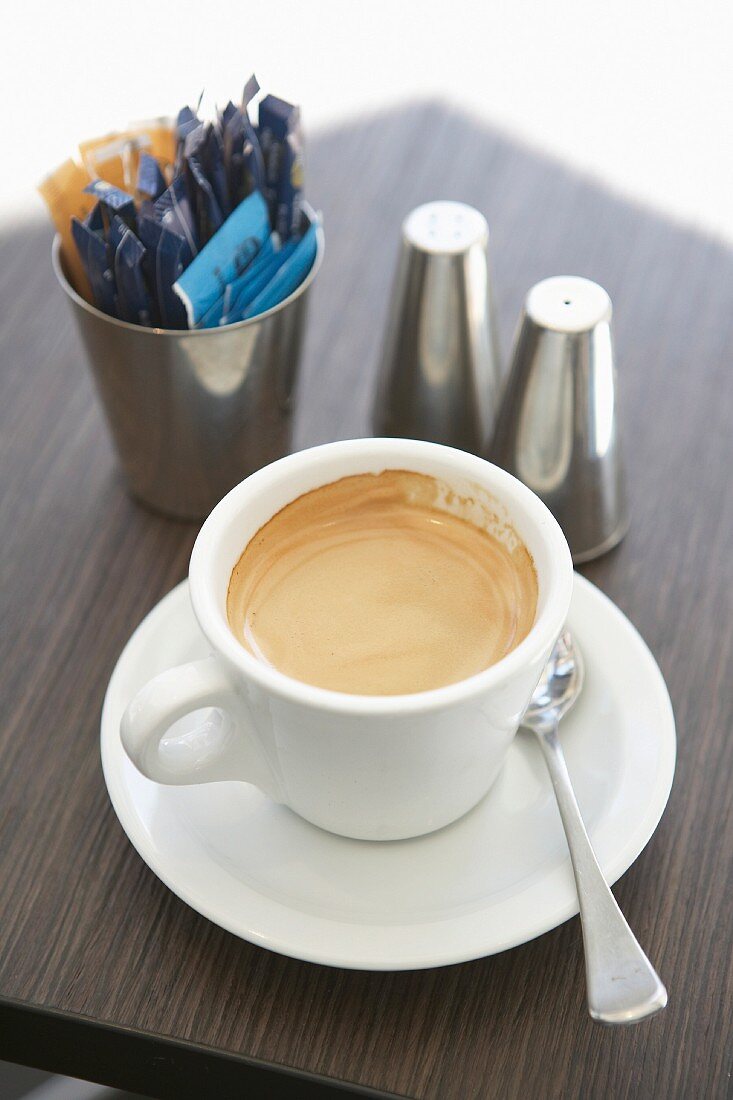 A cup of espresso with crema