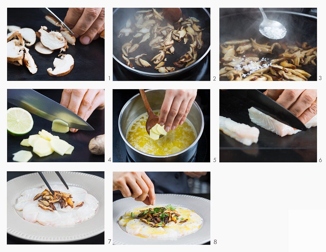 How to make cod carpaccio with mushrooms