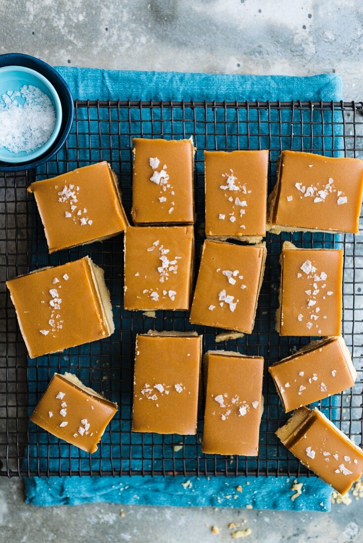 Millionaire shortbread with salted caramel
