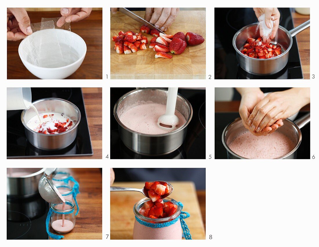 Erdbeer-Pannacotta zubereiten