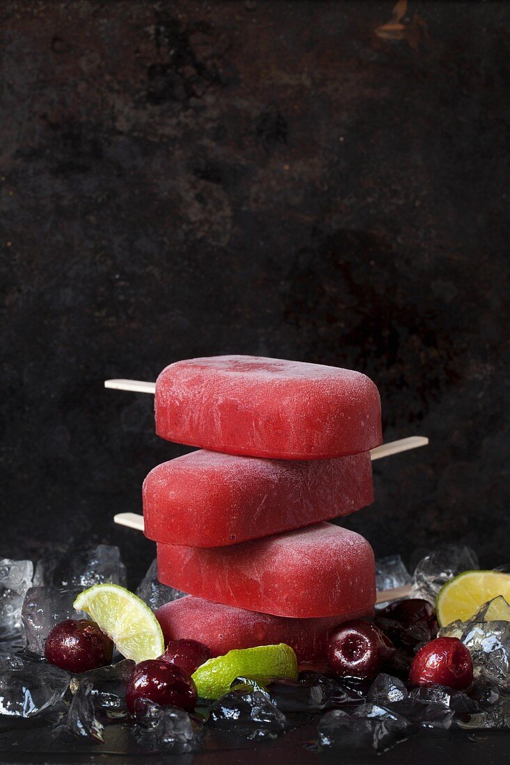 A Stack of Cherry Popsicles