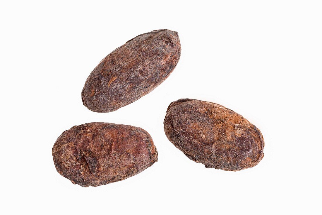 Three cocoa beans