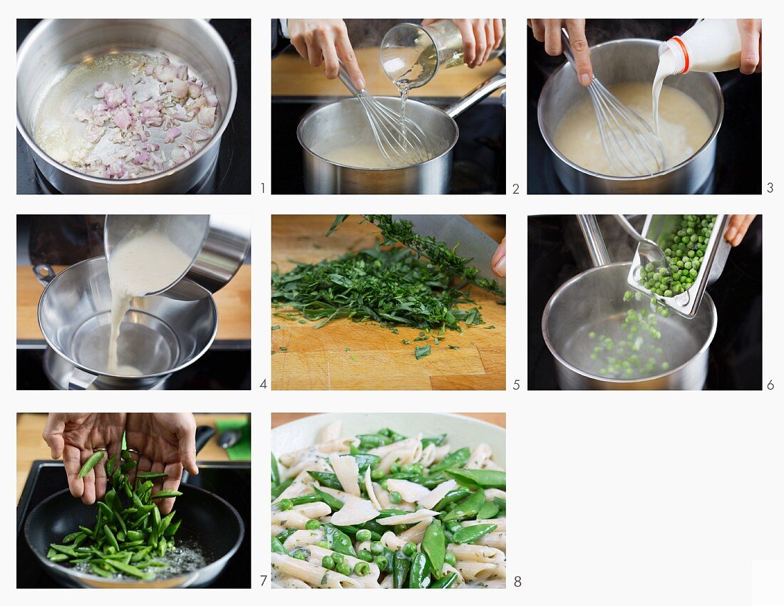 How to make penne with peas and green beans