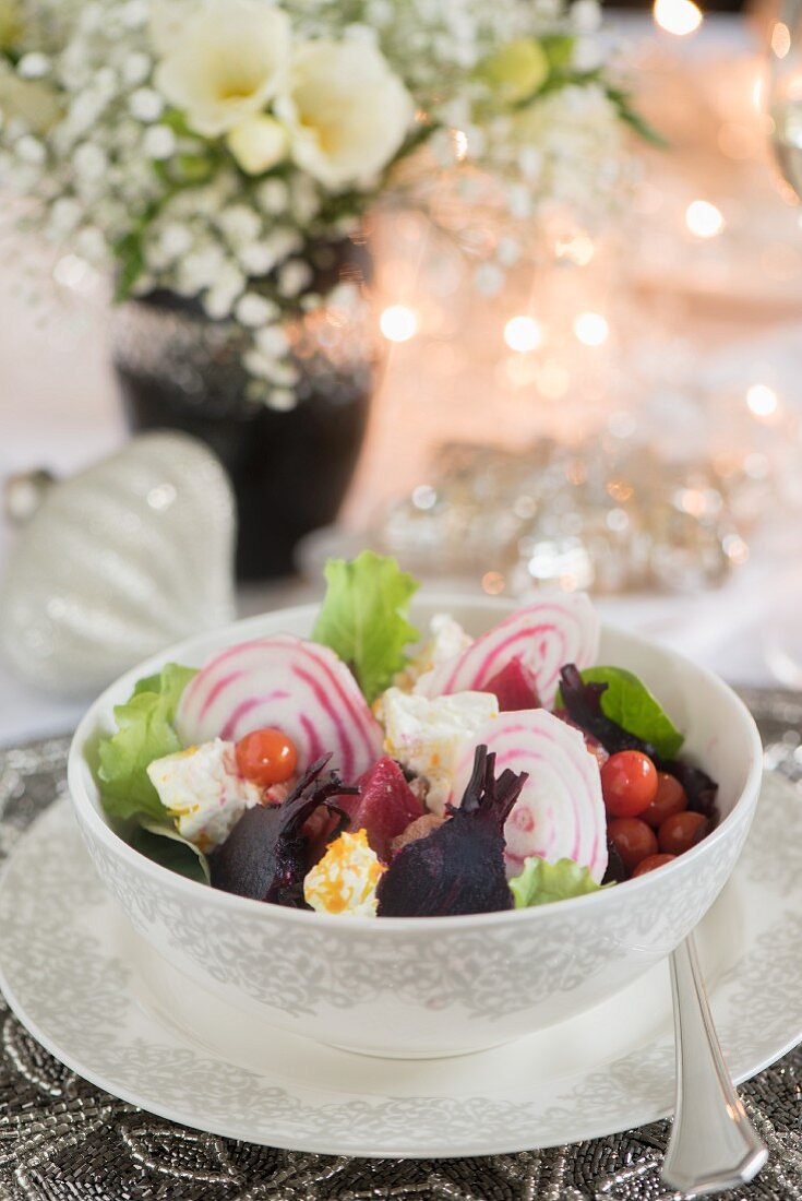 Beetroot salad with feta for Christmas