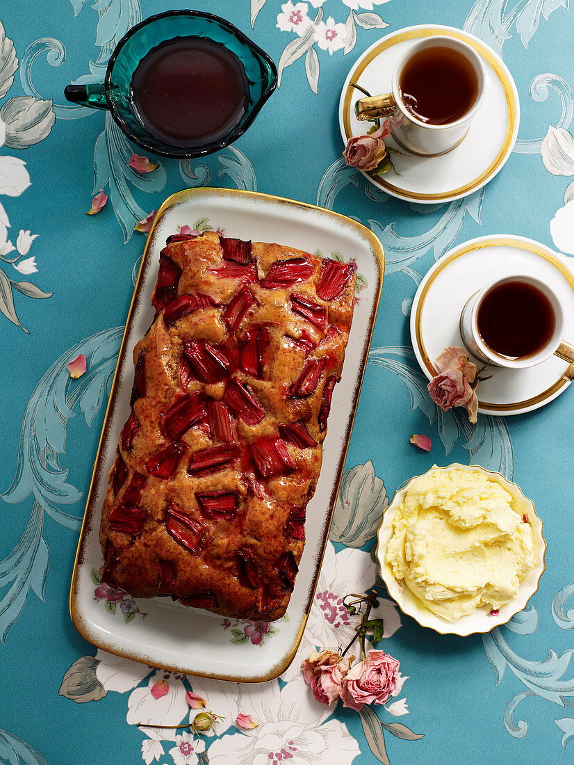 Rhubarb Bread with Vanilla Butter