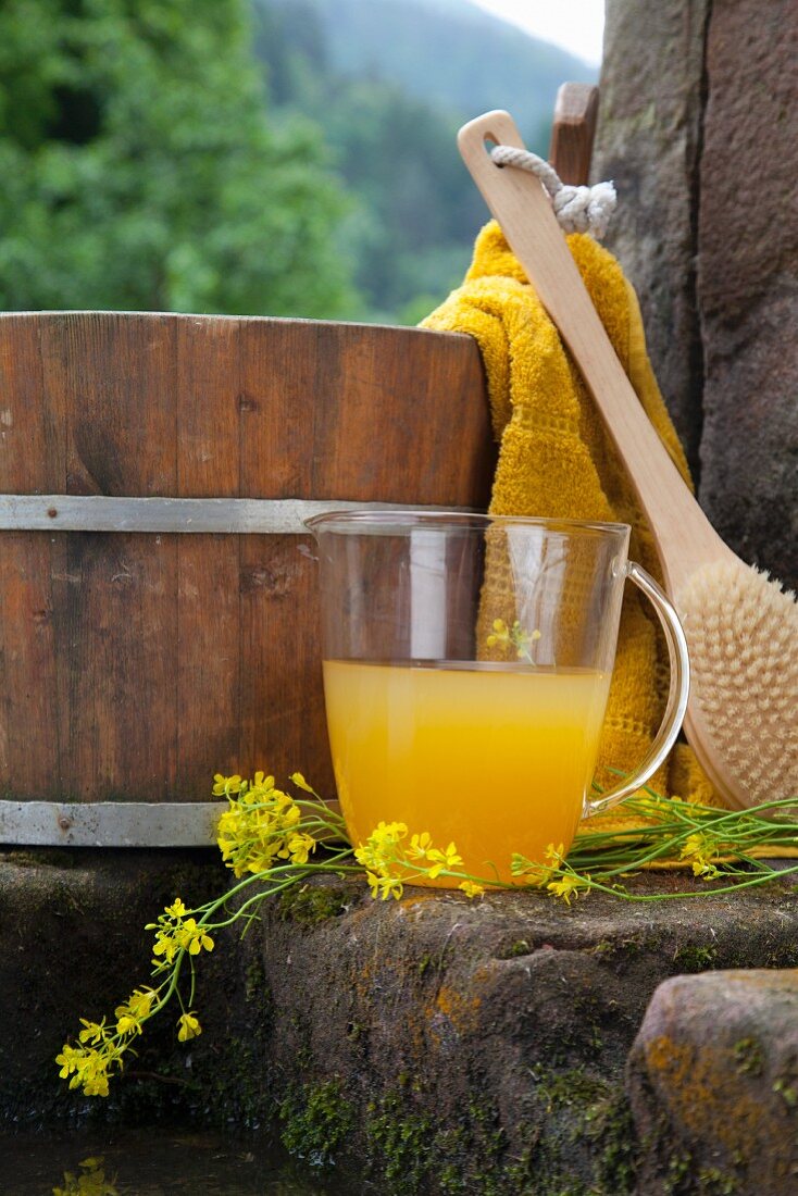 A mustard bath to treat a cold