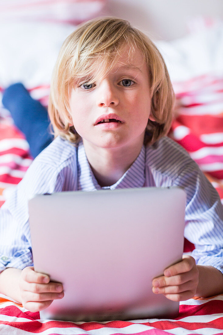 Child using tablet