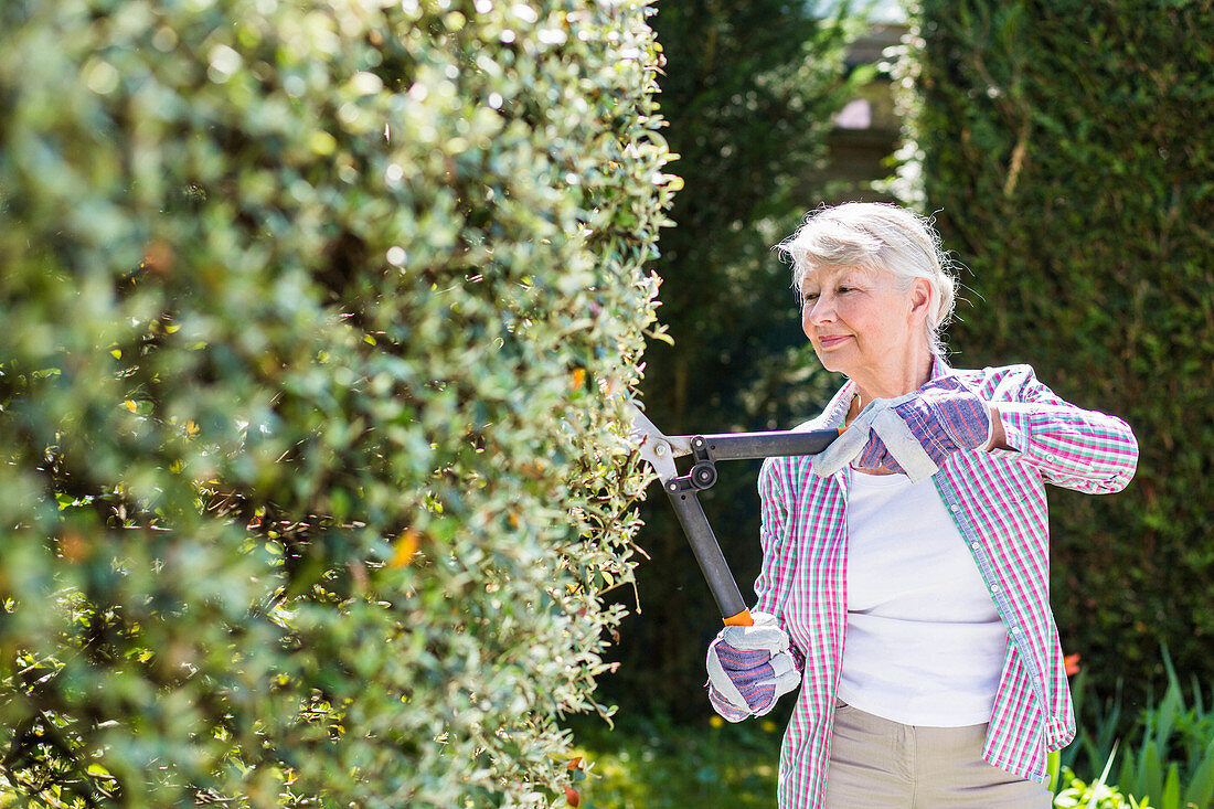 Senior woman gardening