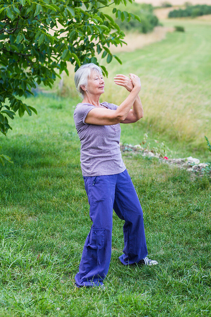 Woman practising gi-kong