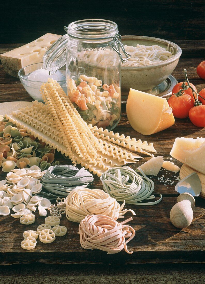 Several Types of Uncooked Pasta