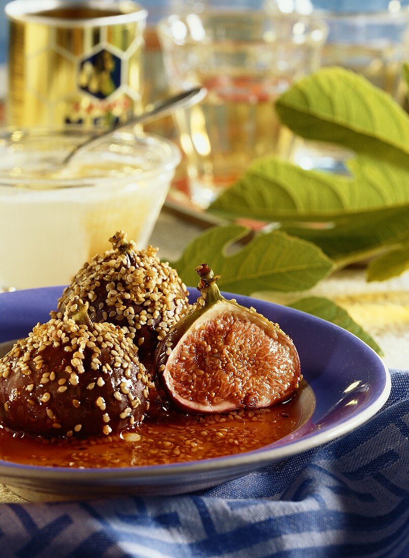 Figs in a Sesame and Wine Sauce