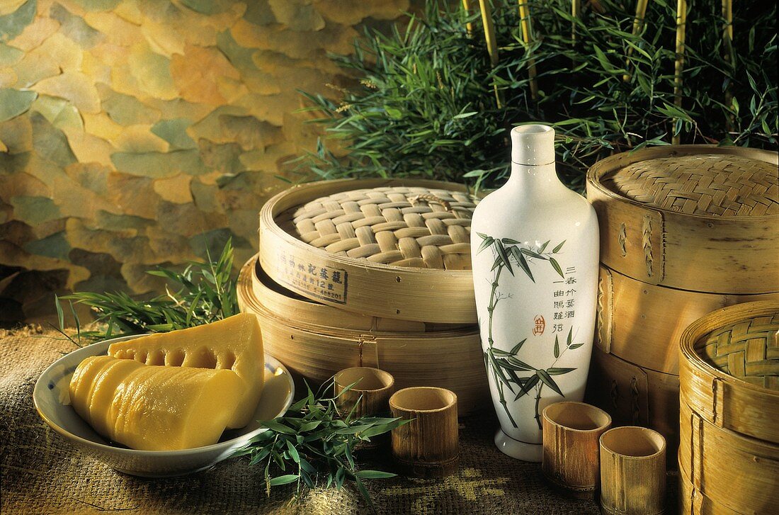 Bamboo Products Still Life with Sake