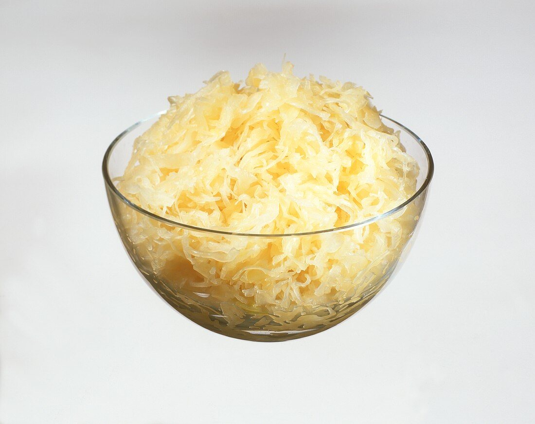 Sauerkraut in glass bowl