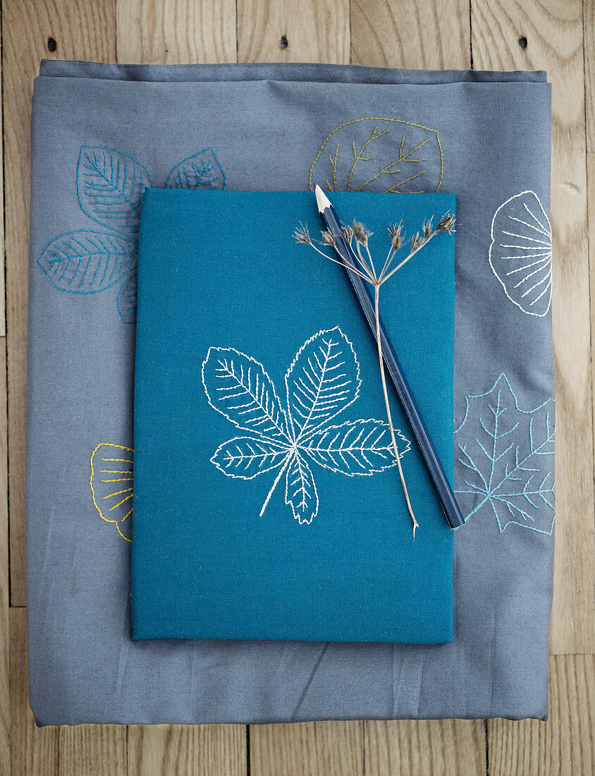 DIY notebook cover with embroidery