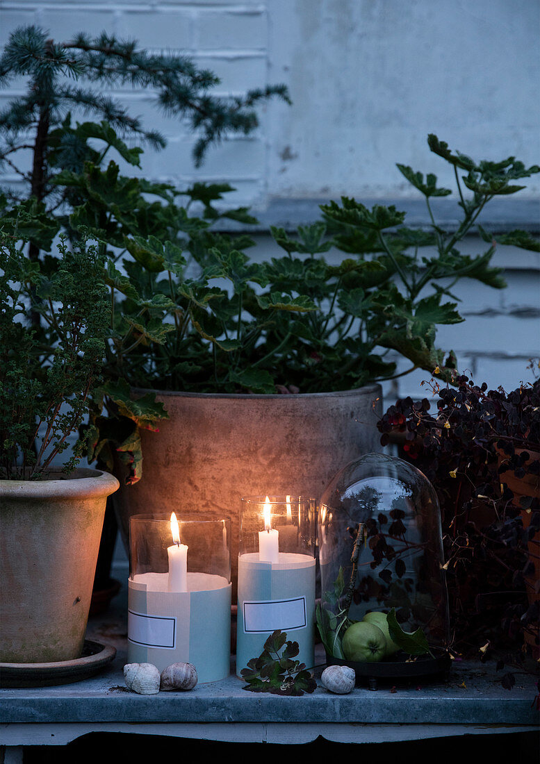 Homemade lanterns with a paper sleeve