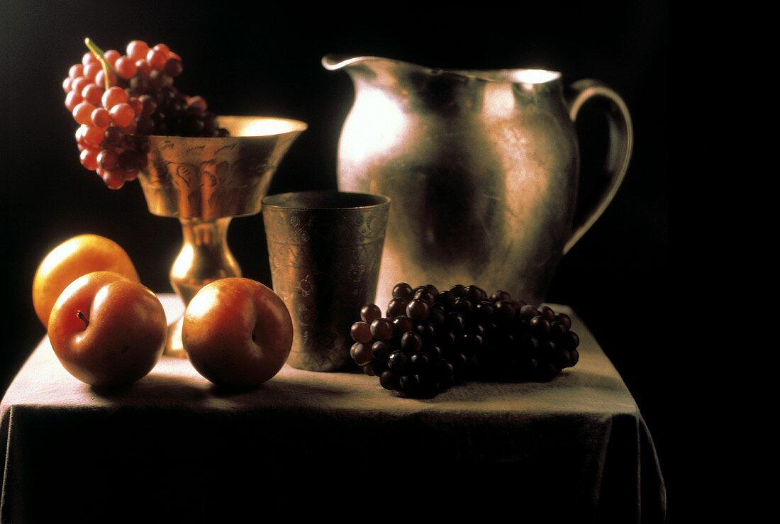 Still Life with Fruit and Silver Pitcher