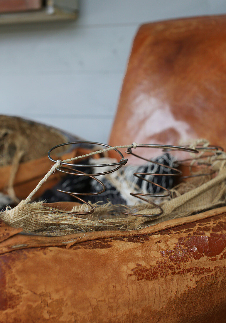 A vintage leather armchair