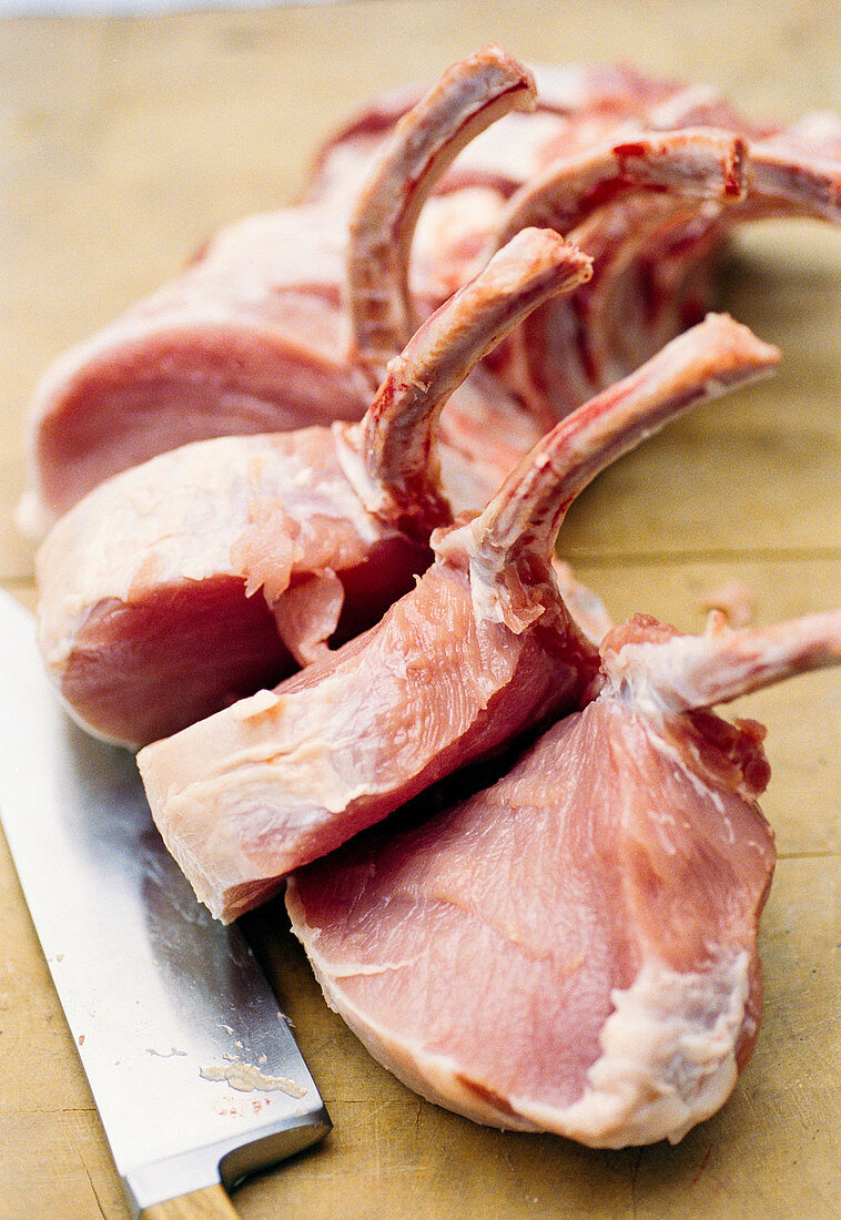 Raw pork chops