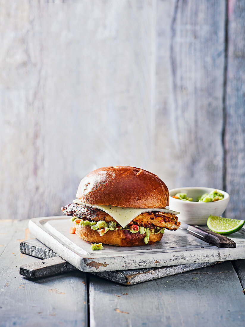 Mexican chicken burger