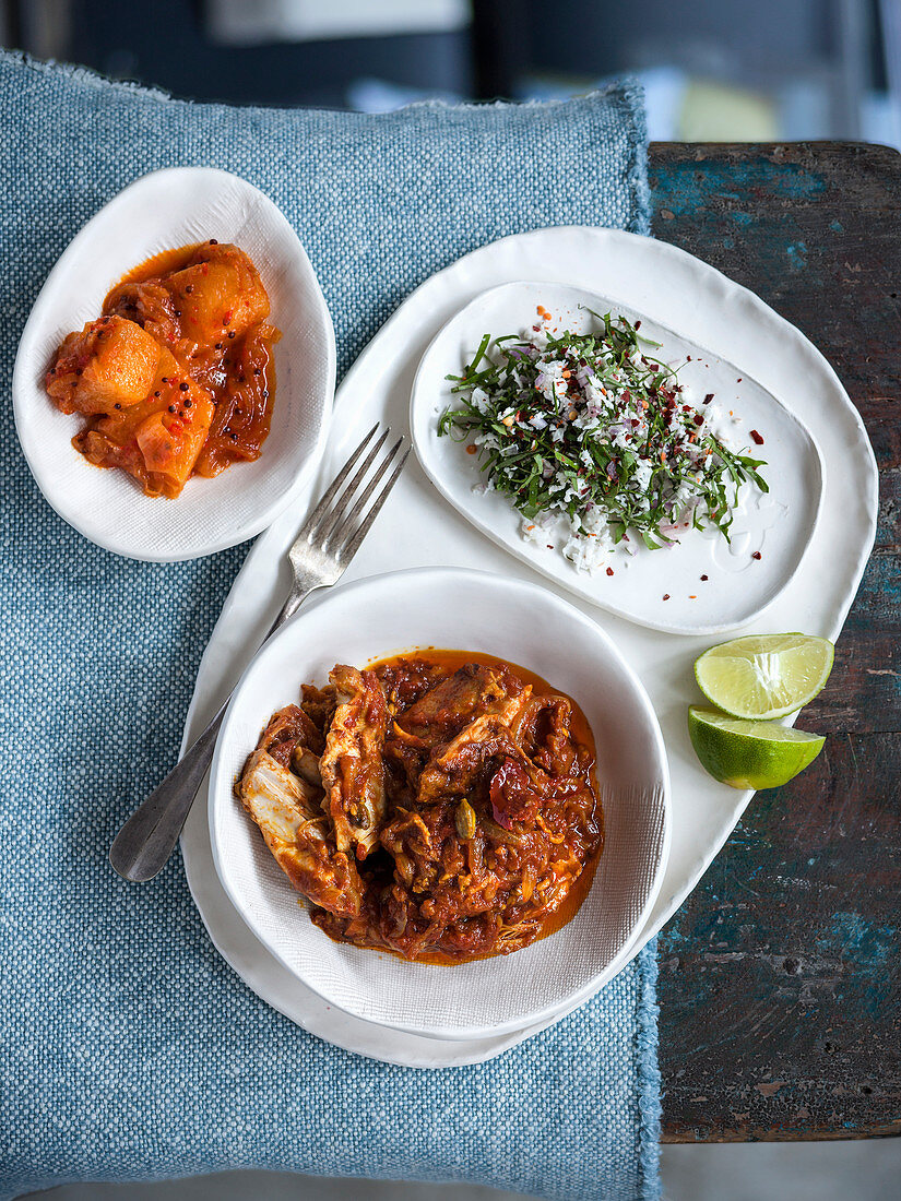Chicken Madras Curry und Ananascurry