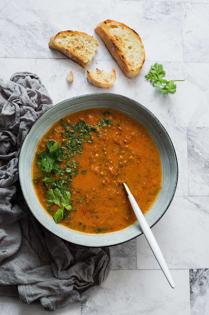 Spicy lentil soup