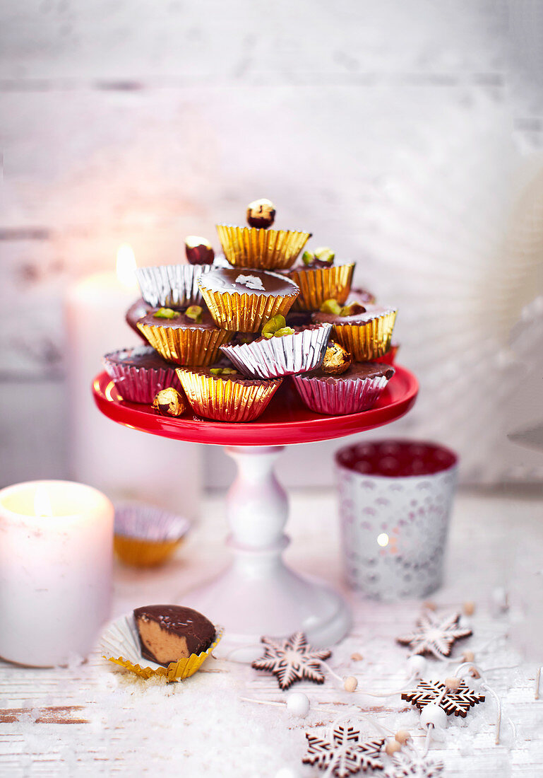 Christmas chocolate nut butter cups