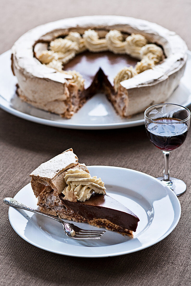 Chocolate Mousse Filled Pavlova