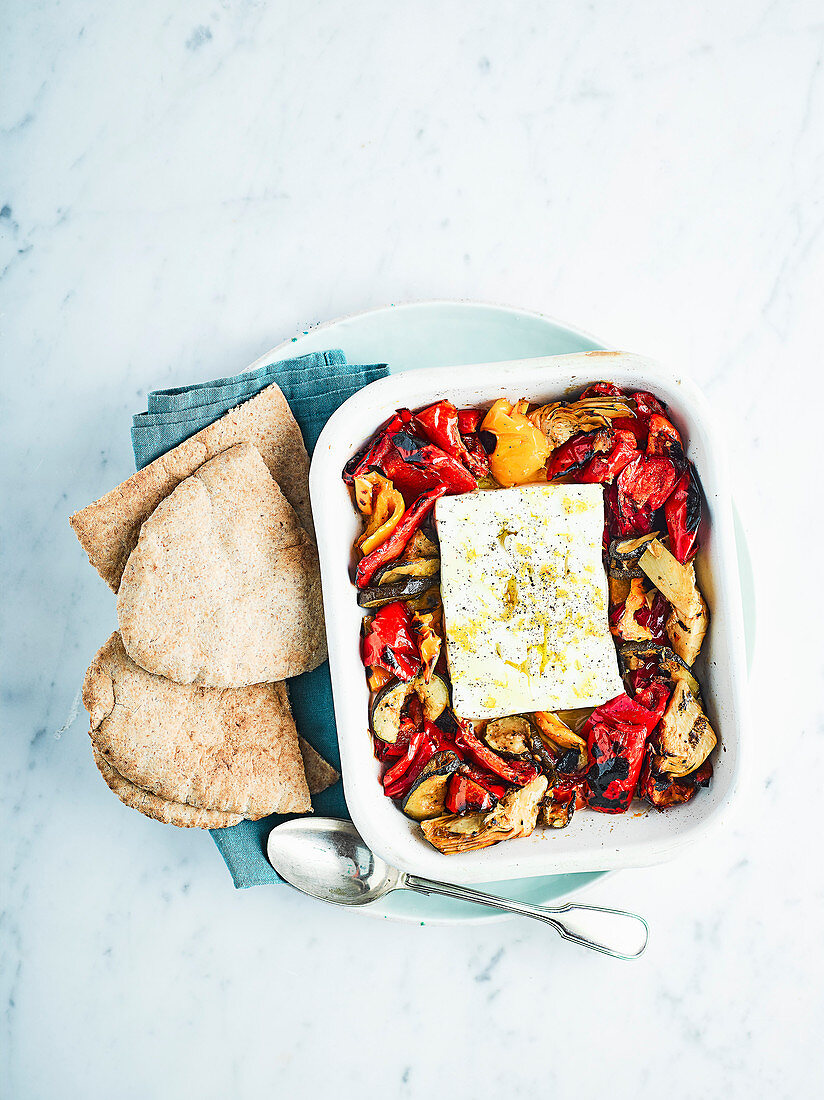 Roasted vegetable with feta